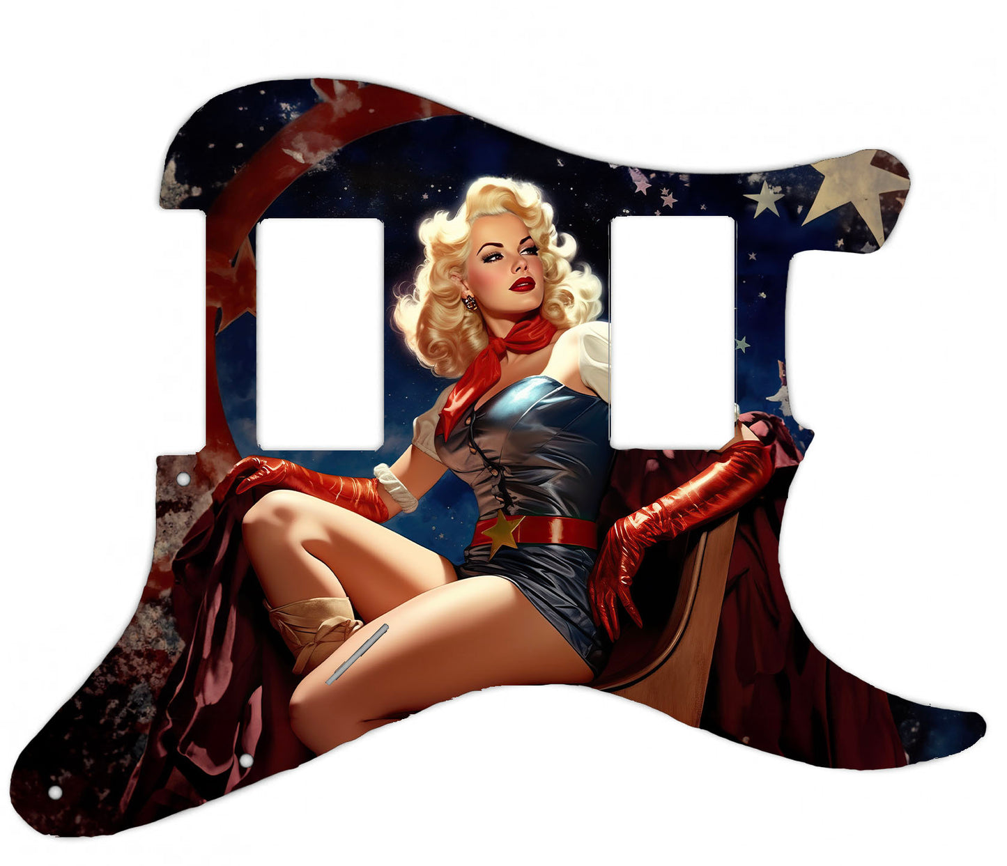 Space Cowgirl Pinup Pickguard for Fender Stratocaster **PRINTING ONLY**