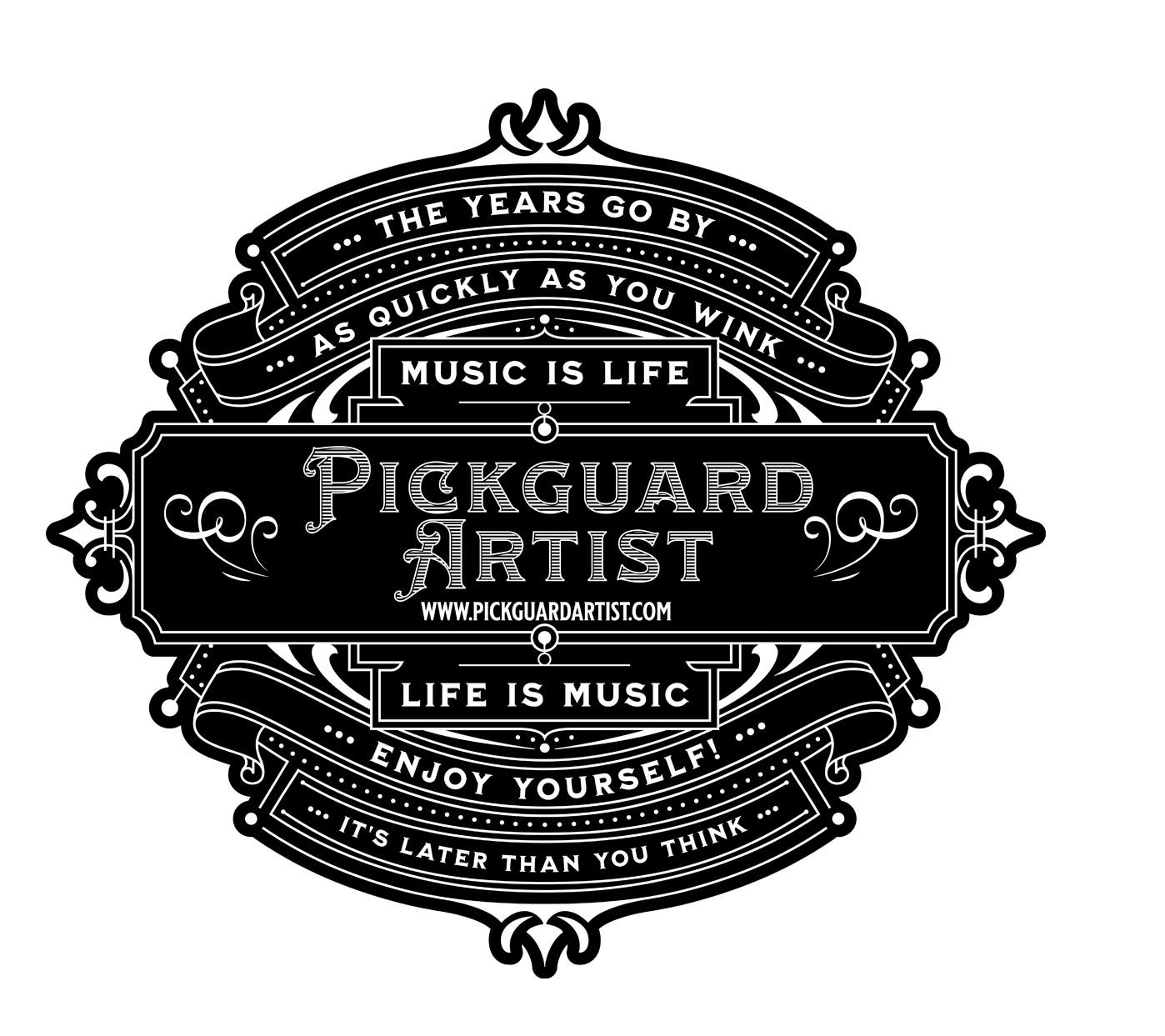 Pickguard Artist℠ Exclusive Sticker, Black and White on Vinyl