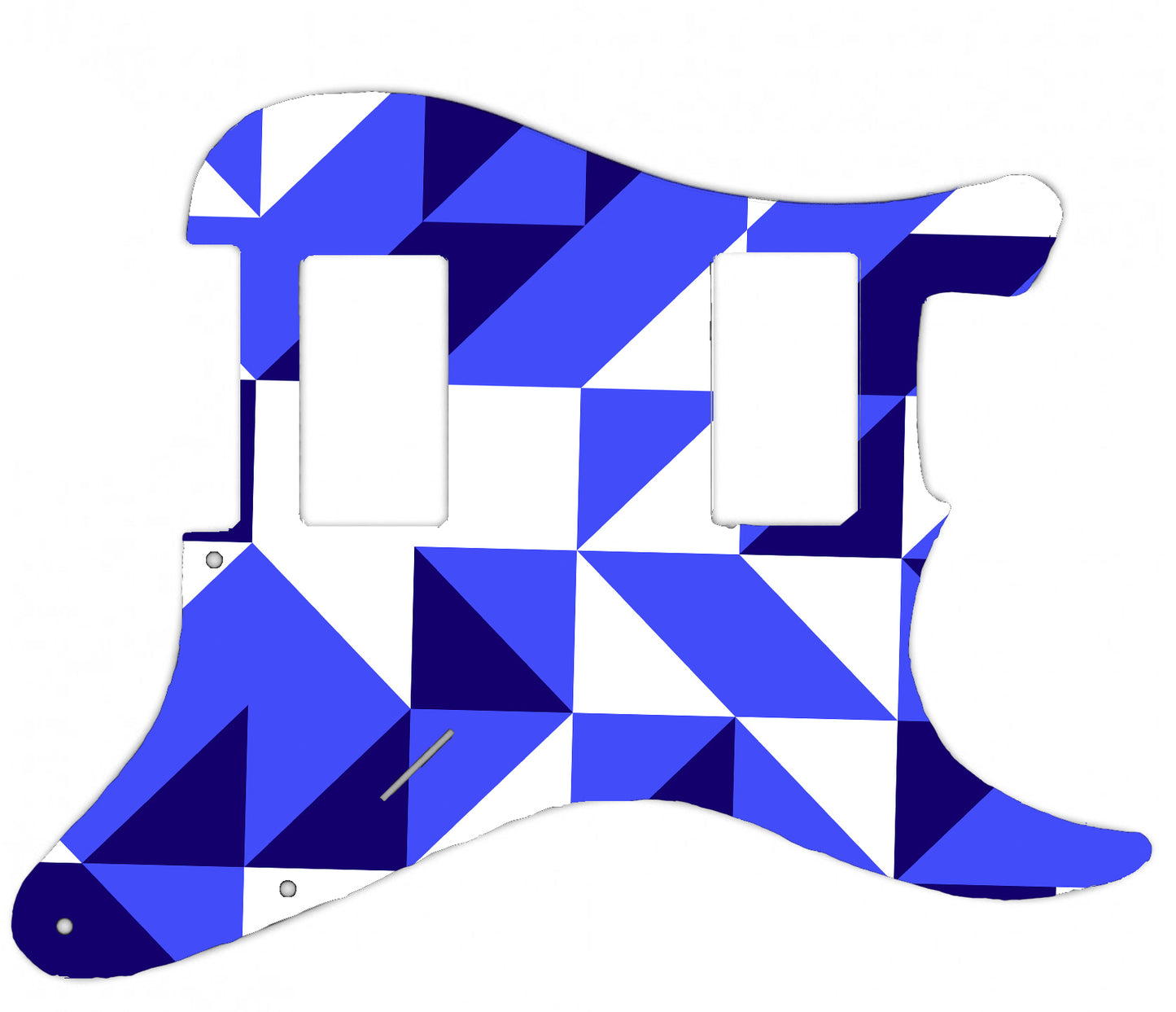 Blue and White Geometric Pickguard for Fender Stratocaster **PRINTING ONLY**