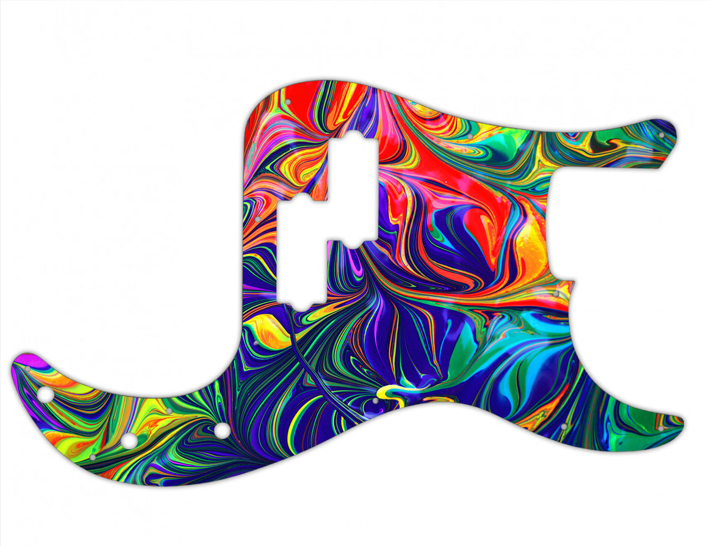 Rainbow Paint Fender P Bass Custom Pickguard **PRINTING ONLY**