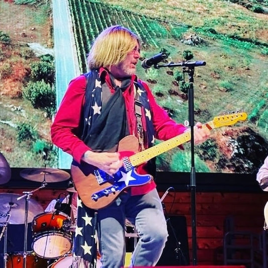 Whiskey Diamond Plays A Guitar With Our Custom Pickguard in Dallas