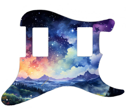 Heaven and Earth Watercolor Telecaster Style Pickguard **PRINTING ONLY**