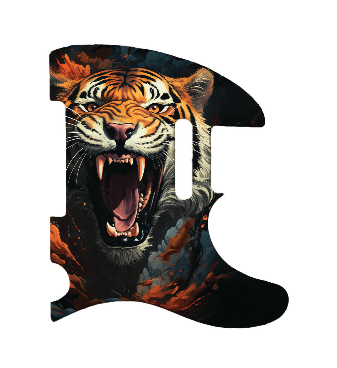 The Tiger's Roar Telecaster Style Pickguard **PRINTING ONLY**