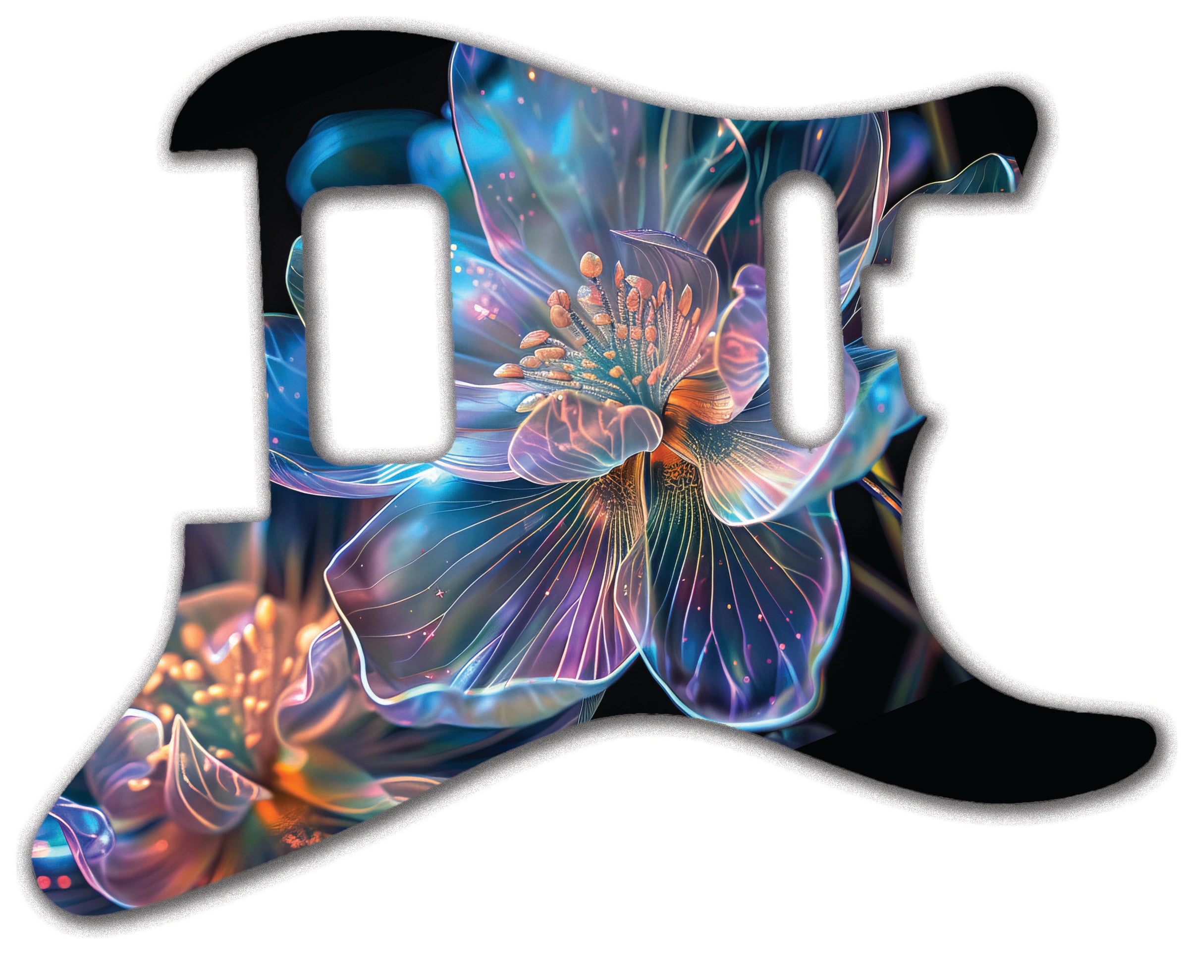 Transluscent Flowers Pickguard for Fender Stratocaster **PRINTING ONLY ...