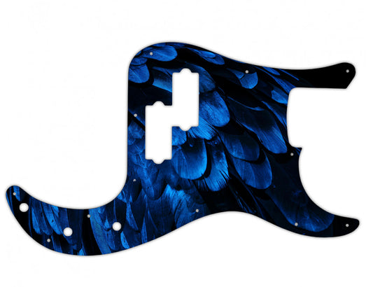Blue Feathers Fender P Bass Custom Pickguard **PRINTING ONLY**