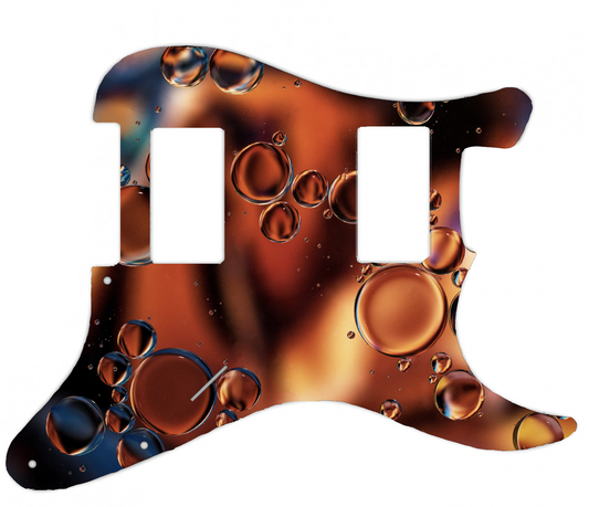 Greasy Bubbles Gasoline Oil Rainbow Psychedelic Designer Pickguard for Fender Stratocaster **PRINTING ONLY**