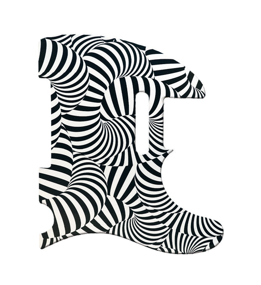 No Illusions Black and White Striped Fender 50's Hot Rod Telecaster Style Pickguard **PRINTING ONLY**