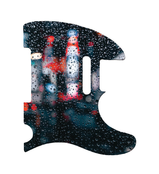 Rainy Night through a Window 50's Hot Rod Telecaster Style Pickguard **PRINTING ONLY**