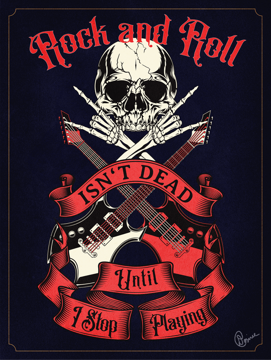 Rock N' Roll Isn't Dead Skull Sticker